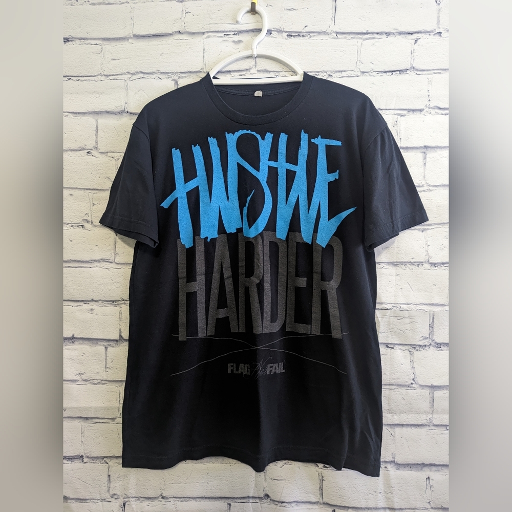 Hustle Harder Flag Nor Fail Limited Hand Painted T Shirt Men's Size Medium
